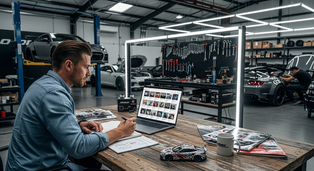 Car tuning content buckets for planning social media posts