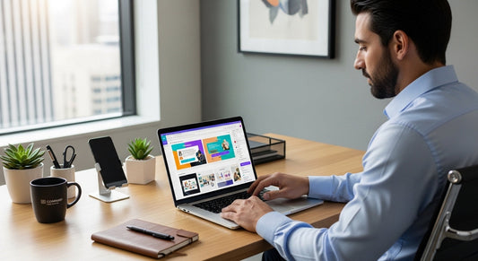 Editing Canva business templates to create consistent posts