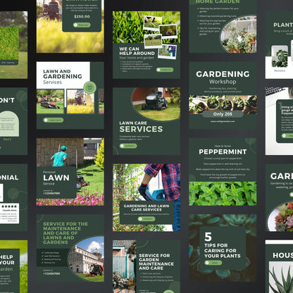 Lawn Care Canva Templates | Editable Instagram Posts for Landscaping & Lawn Mowing Businesses