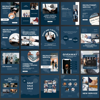 Recruitment Canva Templates | Editable Instagram Posts for Hiring & Staffing Agencies