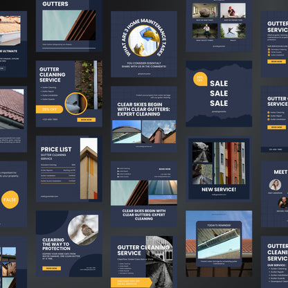 Gutter Cleaning Instagram Templates | Editable Canva Posts