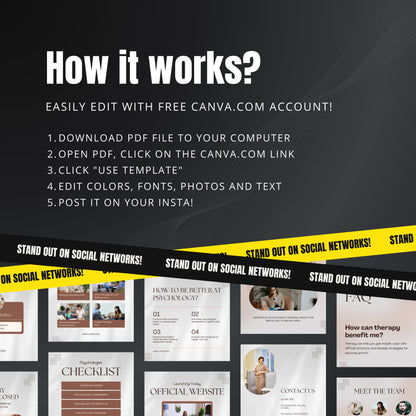 Psychologist Canva Templates | Editable Instagram Posts for Therapists & Mental Health Coaches