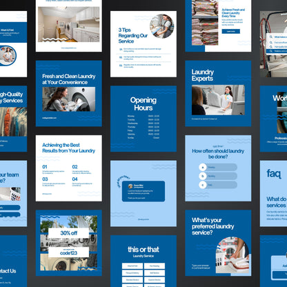 Laundry Service Canva Templates | Editable Instagram Posts for Laundromats & Dry Cleaners