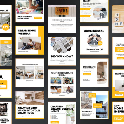 Home Builders Canva Templates | Editable Instagram Posts for Construction & Contractor Services
