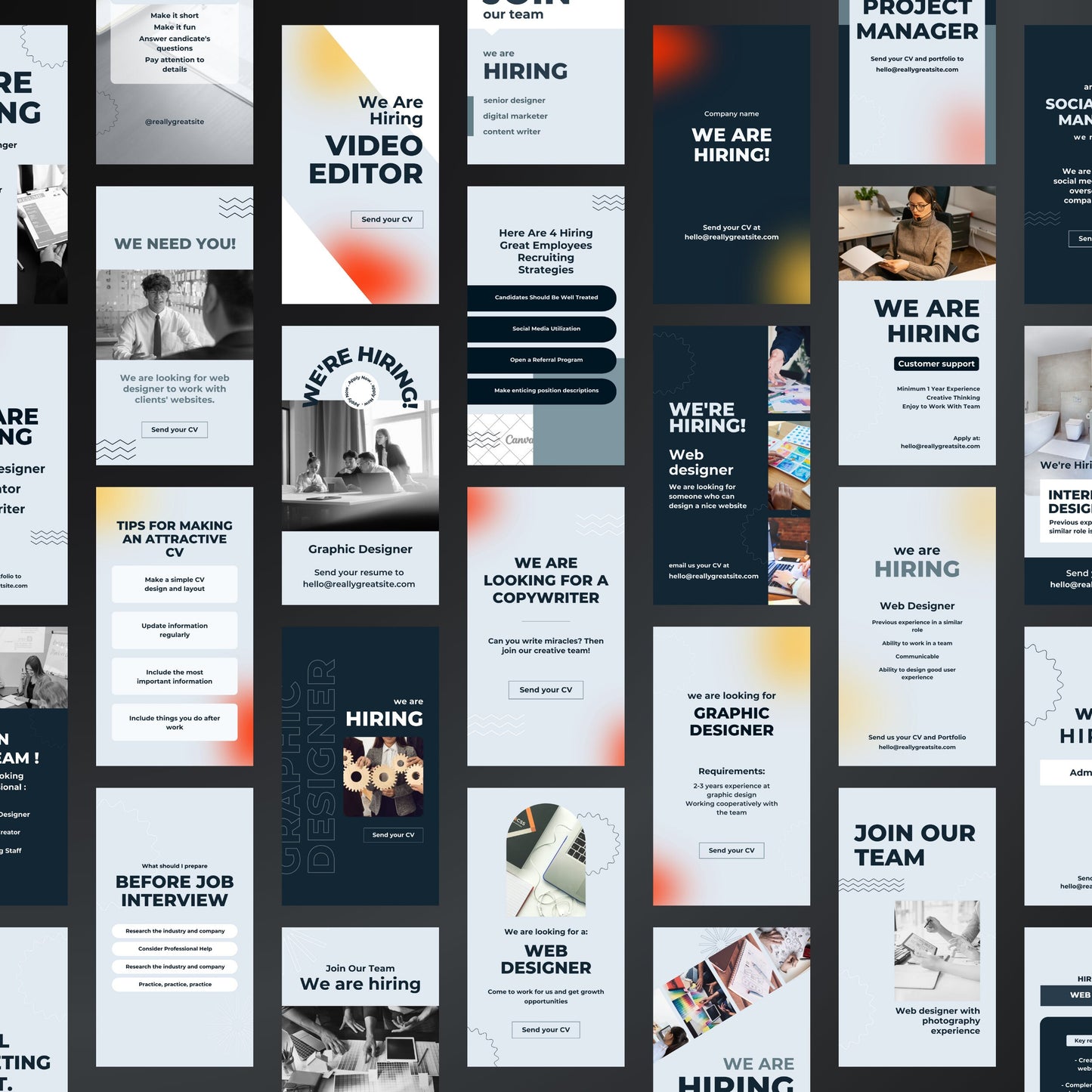 We Are Hiring Canva Templates | Editable Instagram Posts for Job Vacancies & HR Agencies