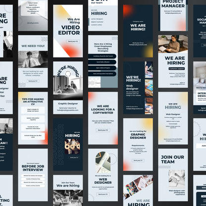 We Are Hiring Canva Templates | Editable Instagram Posts for Job Vacancies & HR Agencies