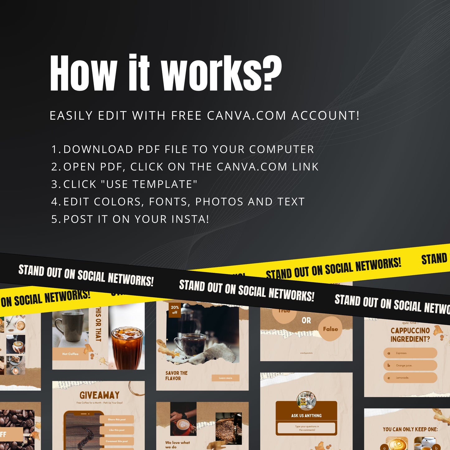 Coffee Shop Canva Templates | Editable Instagram Posts for Cafes & Beverage Businesses