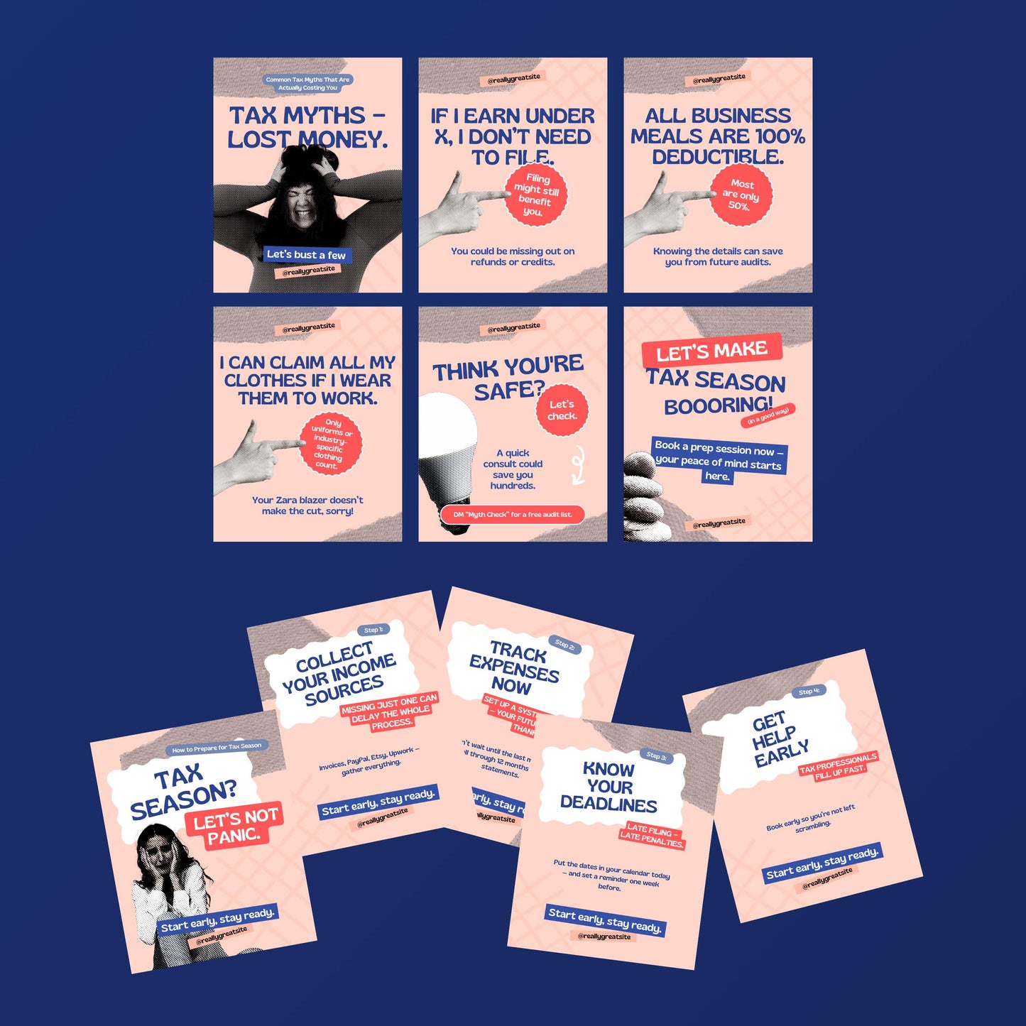 Accountants & Tax Canva Templates | Editable Instagram Posts for Accounting and Bookkeeping Services