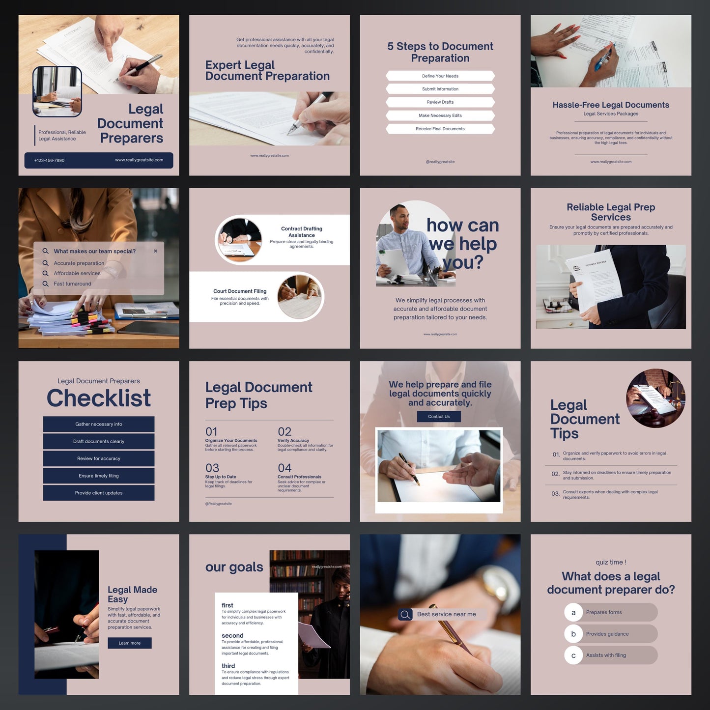 Legal Document Canva Templates | Editable Instagram Posts for Law Firms & Attorneys