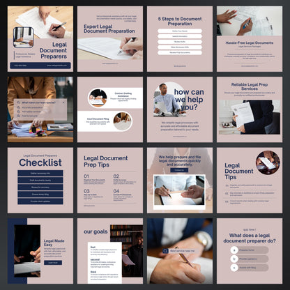 Legal Document Canva Templates | Editable Instagram Posts for Law Firms & Attorneys