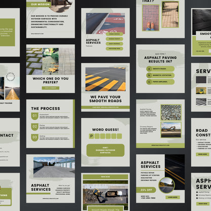 Road Construction Canva Templates | Editable Instagram Posts for Contractors & Construction Firms