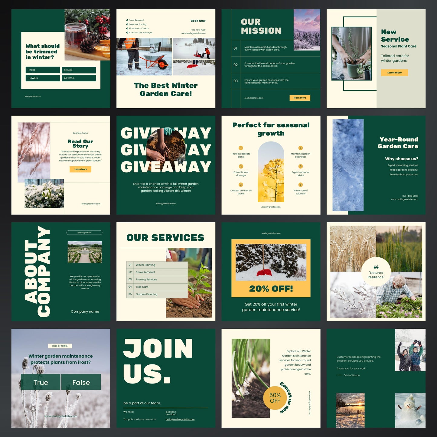 Winter Garden Maintenance Service Canva Template, Garden business, Instagram post, Canva templates for Garden Maintenance, Social media post