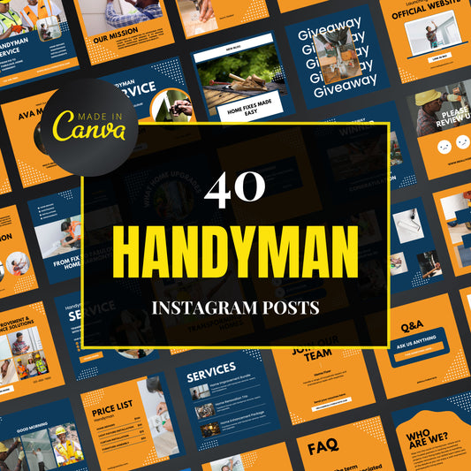 Handyman Canva Templates | Editable Instagram Post Kit for Contractors & Home Improvement
