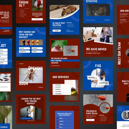 Pest Control Canva Templates | Editable Instagram Post Kit for Exterminators & Rodent Control