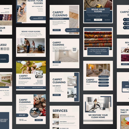 Carpet Cleaning Canva Templates | Editable Instagram Posts for Carpet Cleaners & Home Services