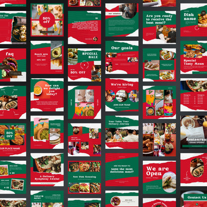 Mexican Restaurant Canva Templates | Editable Instagram & Facebook Posts for Food Businesses