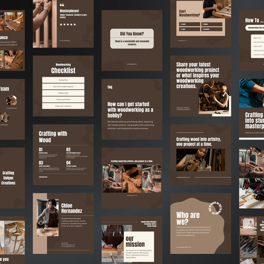 Woodworking Canva Templates | Editable Instagram Posts for Carpenters & Furniture Makers