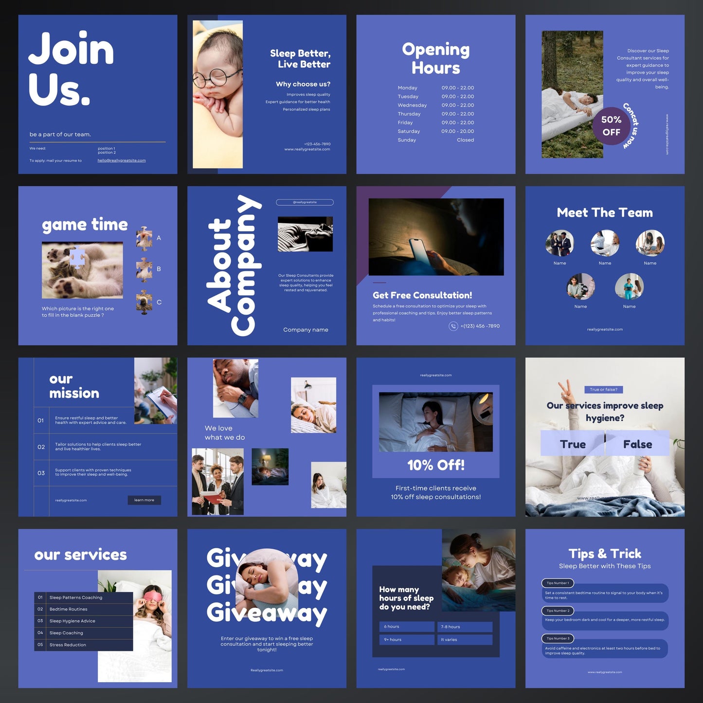 Sleep Consultant Canva Templates | Editable Instagram Posts for Baby Sleep Coaches