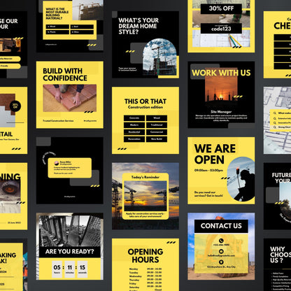 Construction Canva Templates | Editable Instagram Posts for Builders & Contractors