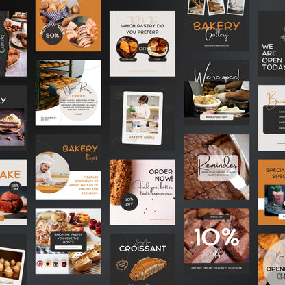 Bakery Business Canva Templates | Editable Instagram Posts for Bakers & Pastry Shop Owners