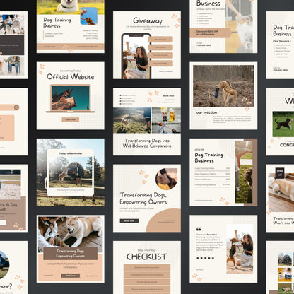 Dog Training Canva Templates | Editable Instagram Posts for Dog Trainers & Pet Services