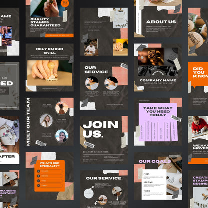Stamp Making Canva Templates | Editable Instagram Posts for Custom Stamp Businesses