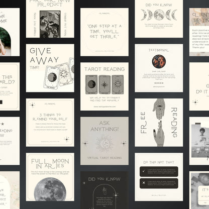 Tarot Reading Canva Templates | Editable Instagram Posts for Spiritual Coaches & Tarot Readers