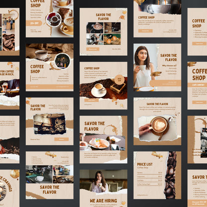 Coffee Shop Canva Templates | Editable Instagram Posts for Cafes & Beverage Businesses