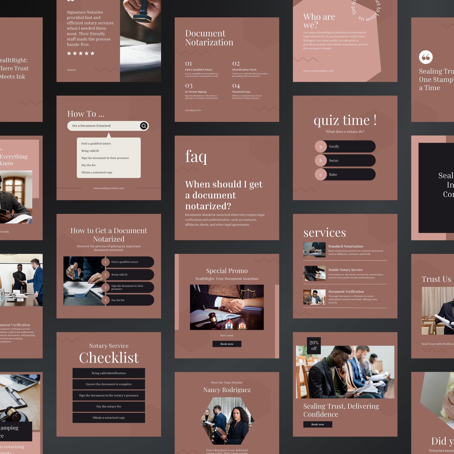 Notary Service Canva Templates | Editable Instagram Posts for Notaries & Legal Services