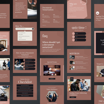Notary Service Canva Templates | Editable Instagram Posts for Notaries & Legal Services