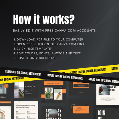 Blinds Cleaning Instagram Templates | Editable Canva Posts