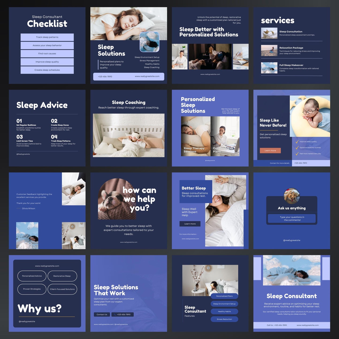 Sleep Consultant Canva Templates | Editable Instagram Posts for Baby Sleep Coaches