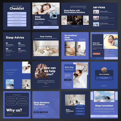 Sleep Consultant Canva Templates | Editable Instagram Posts for Baby Sleep Coaches