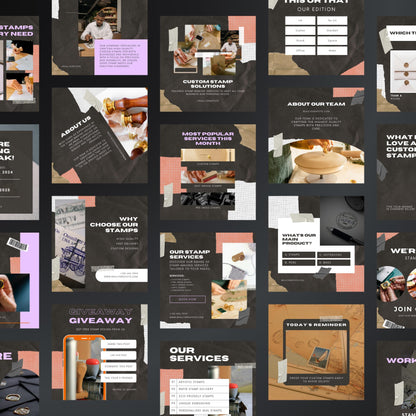 Stamp Making Canva Templates | Editable Instagram Posts for Custom Stamp Businesses