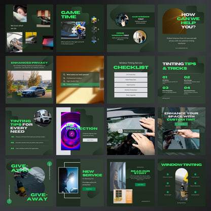 Window Tinting Canva Templates | Editable Instagram Posts for Auto & Residential Tinting Businesses