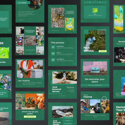 Junk Removal Canva Templates | Editable Instagram Posts for Waste & Hauling Services