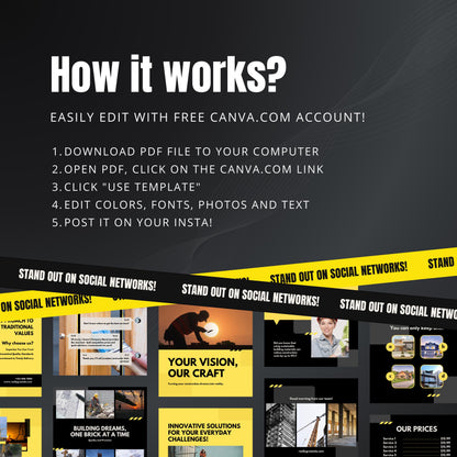 Construction Canva Templates | Editable Instagram Posts for Builders & Contractors