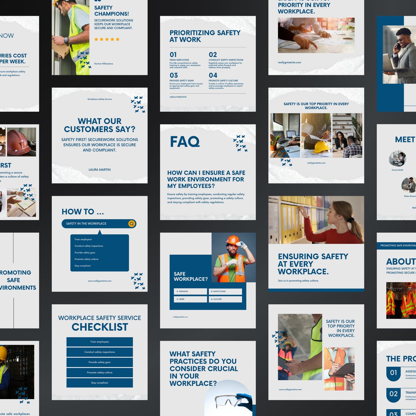 Workplace Safety Canva Templates | Editable Instagram Posts for Safety & Compliance Training