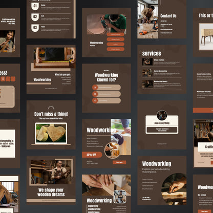 Woodworking Canva Templates | Editable Instagram Posts for Carpenters & Furniture Makers