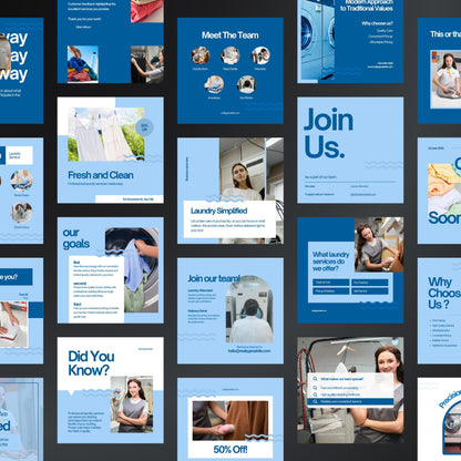 Laundry Service Canva Templates | Editable Instagram Posts for Laundromats & Dry Cleaners