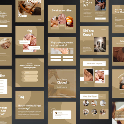 Massage Therapy Canva Templates | Editable Instagram & Facebook Posts for Wellness Businesses