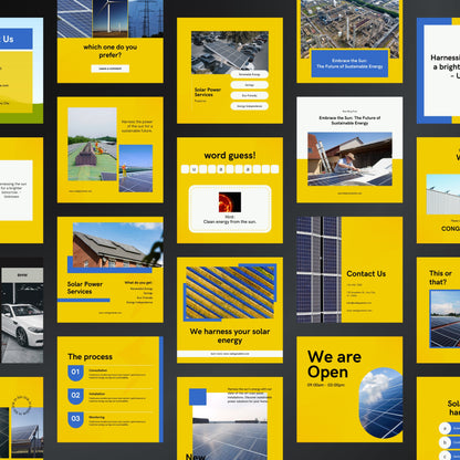 Solar Energy Canva Templates | Editable Instagram Posts for Solar Power & Renewable Businesses