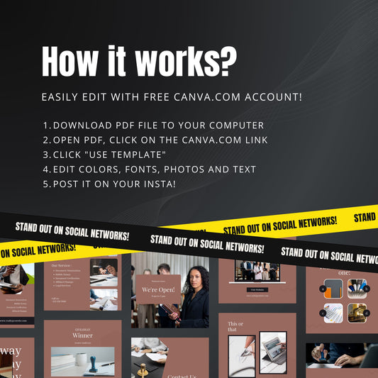 Notary Service Canva Templates | Editable Instagram Posts for Notaries & Legal Services