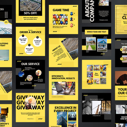 Construction Canva Templates | Editable Instagram Posts for Builders & Contractors