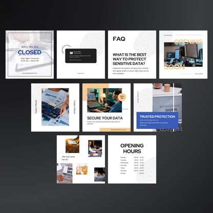 Data Protection Canva Templates | Editable Instagram Posts for Privacy & Cybersecurity Businesses