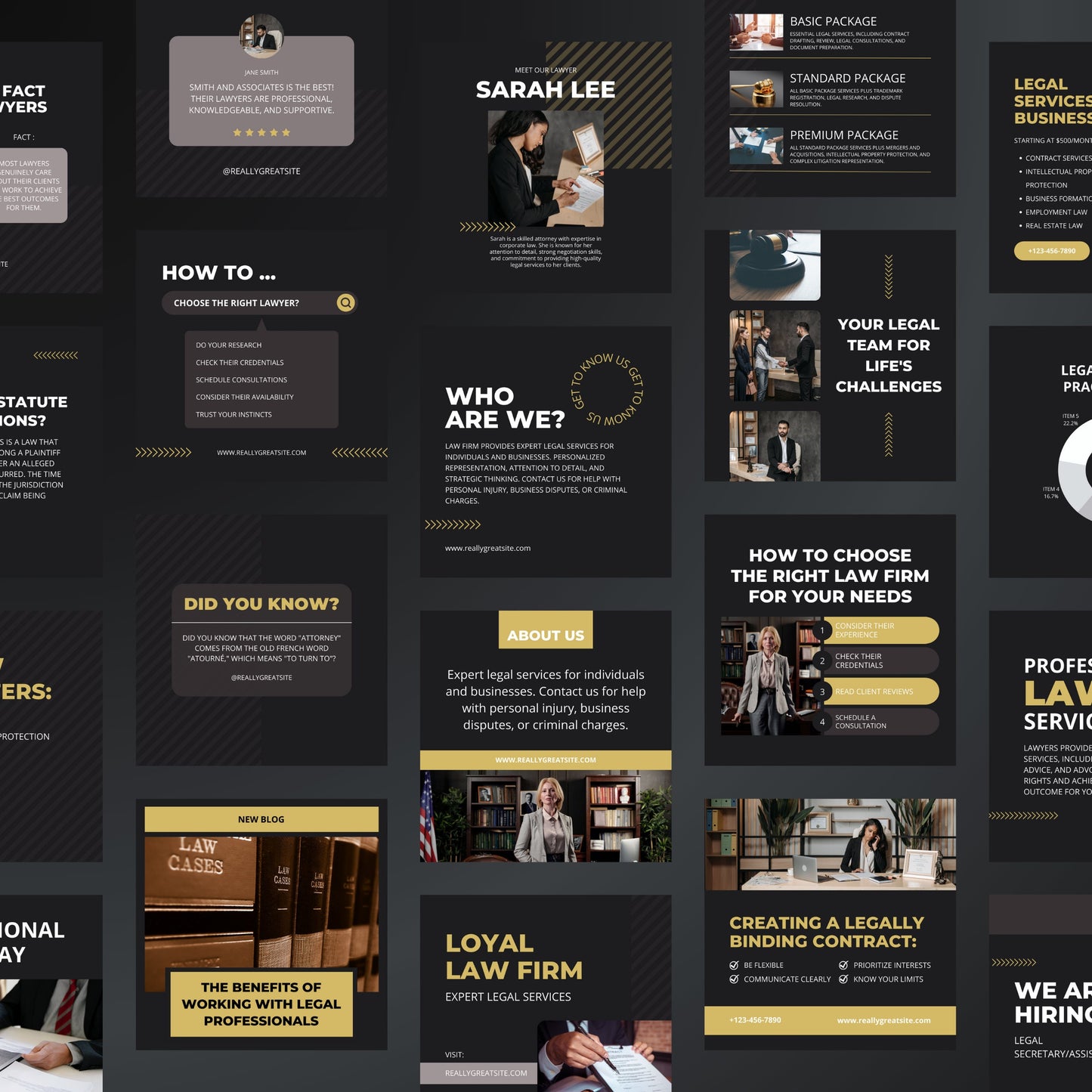 Law Firm Canva Templates | Editable Instagram Posts for Lawyers, Attorneys & Legal Marketing