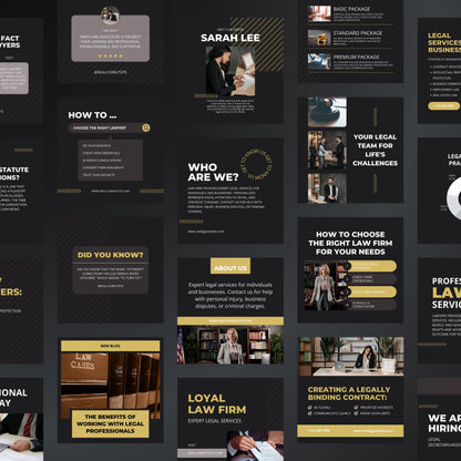 Law Firm Canva Templates | Editable Instagram Posts for Lawyers, Attorneys & Legal Marketing