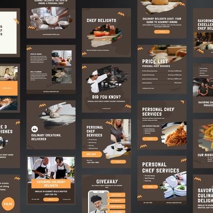 Personal Chef Canva Templates | Editable Instagram Posts for Private Chefs & Catering Services