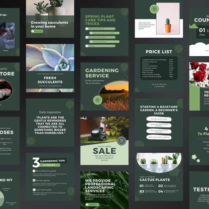 Lawn Care Canva Templates | Editable Instagram Posts for Landscaping & Lawn Mowing Businesses