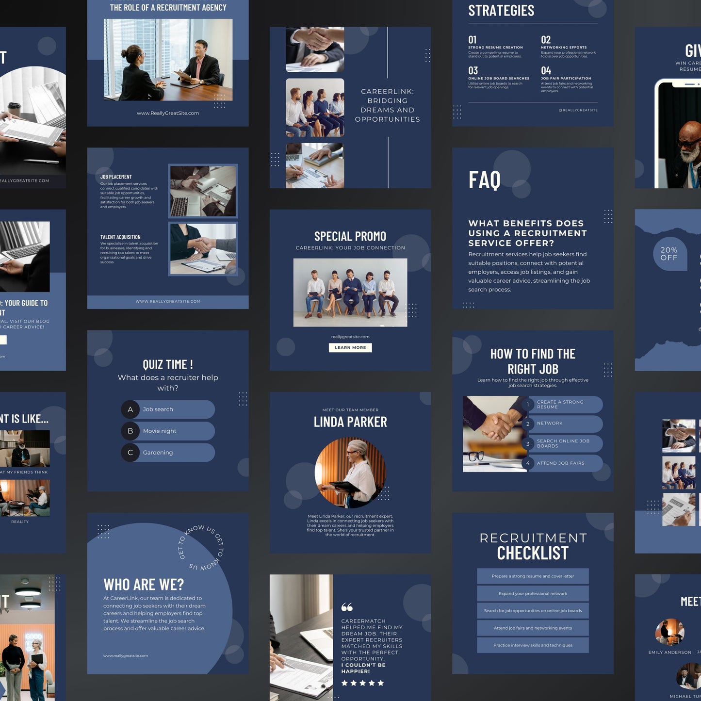 Recruitment Canva Templates | Editable Instagram Posts for Hiring & Staffing Agencies